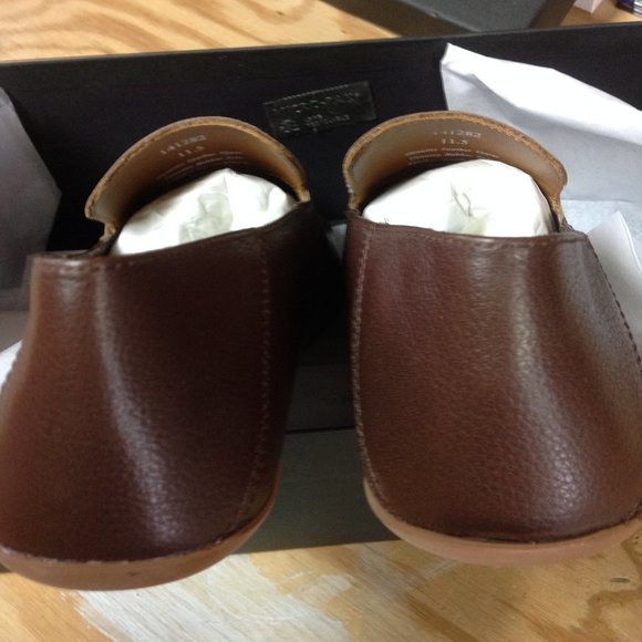 Bloomingdale\'s Men\'s Brown Leather Apron Toe Loafers - 11.5 - New in Box main image 5